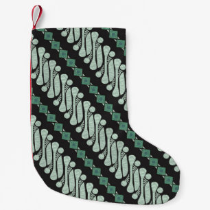 Batik Parang Yogyakarta: Modern Flora Pattern Small Christmas Stocking