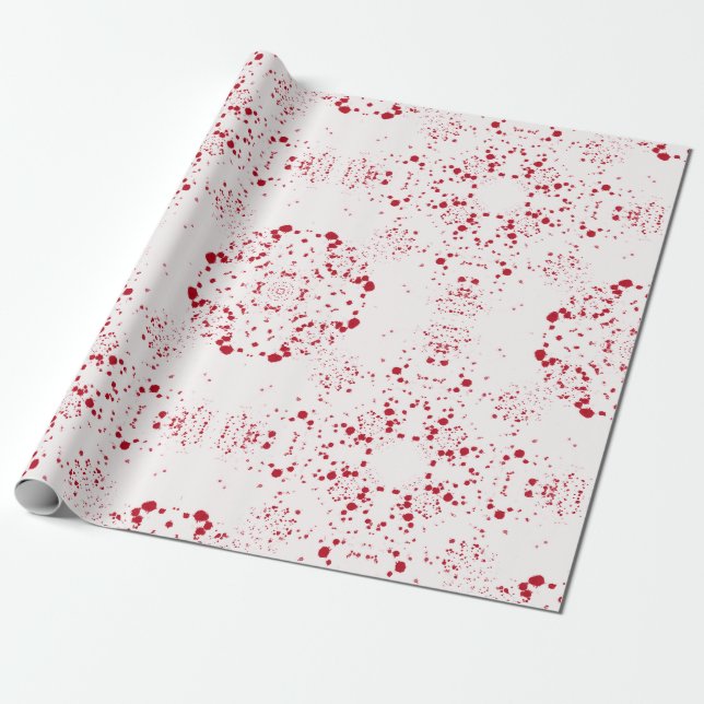 Batik Scatter© red Wrapping Paper (Unrolled)