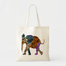 Batik Style Baby Elephant tote bag