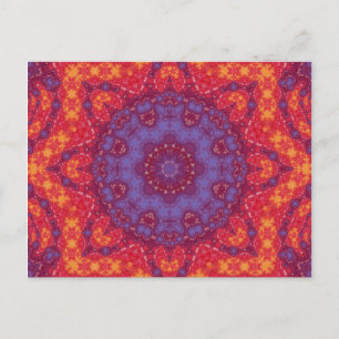 Batik Sunset Watercolor Mandala Postcard