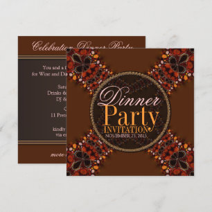 Batik Tribal Kross Dinner Party Invitations