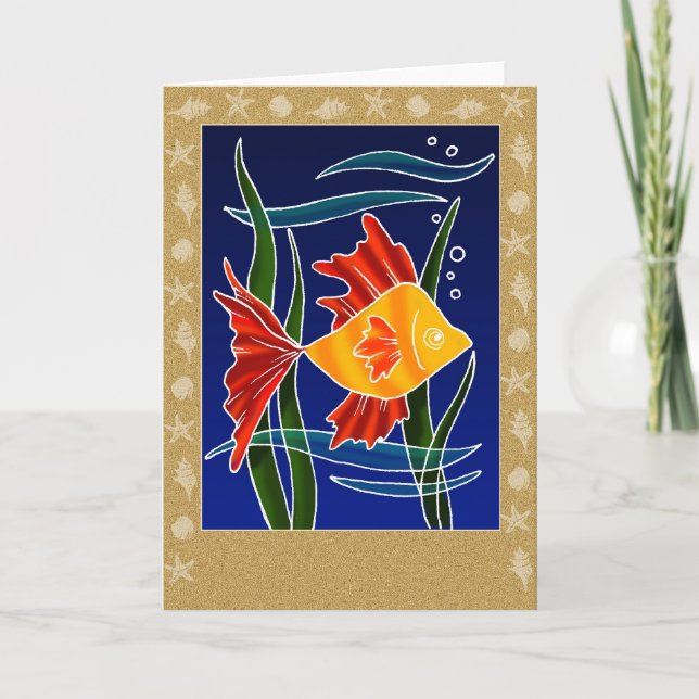 Batiqued Fish Card (Front)