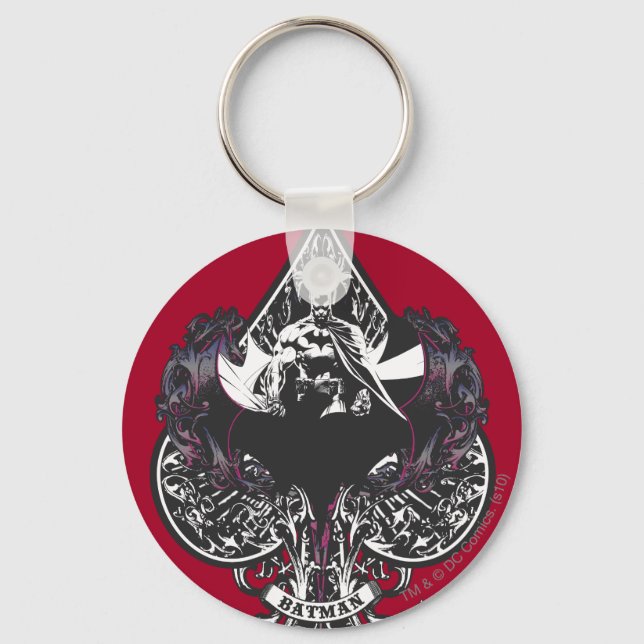Batman Ace of Spaces Gothic Crest Key Ring (Front)
