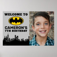 Batman  | Add Name & Photo Birthday Sign