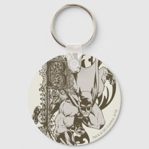 Batman and Decorated Letter B Key Ring