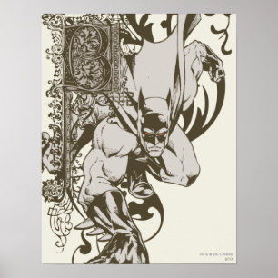 Batman and Decorated Letter B Poster