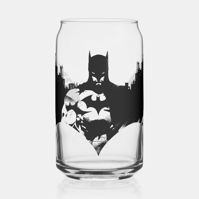 Batman and Gotham Silhouette Bat Logo Can Glass (Left)