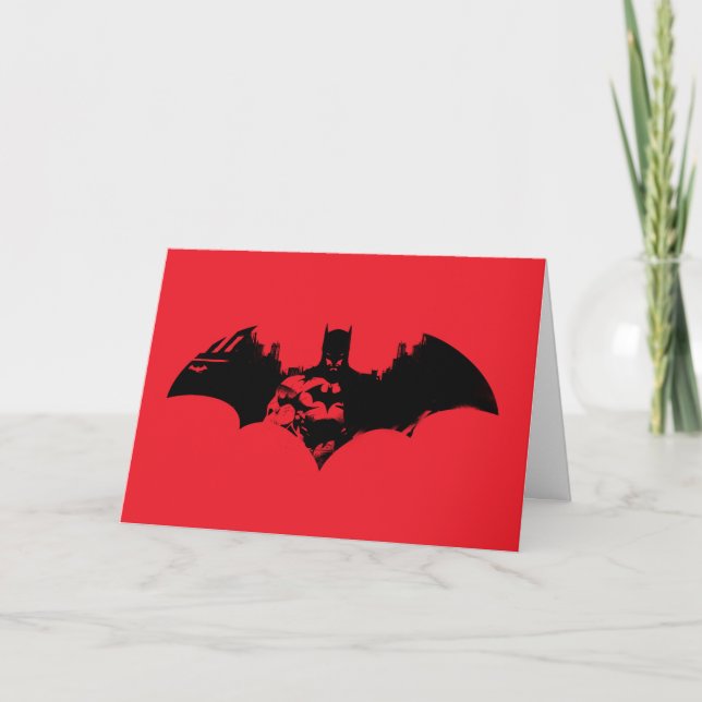 Batman and Gotham Silhouette Bat Logo Card (Front)
