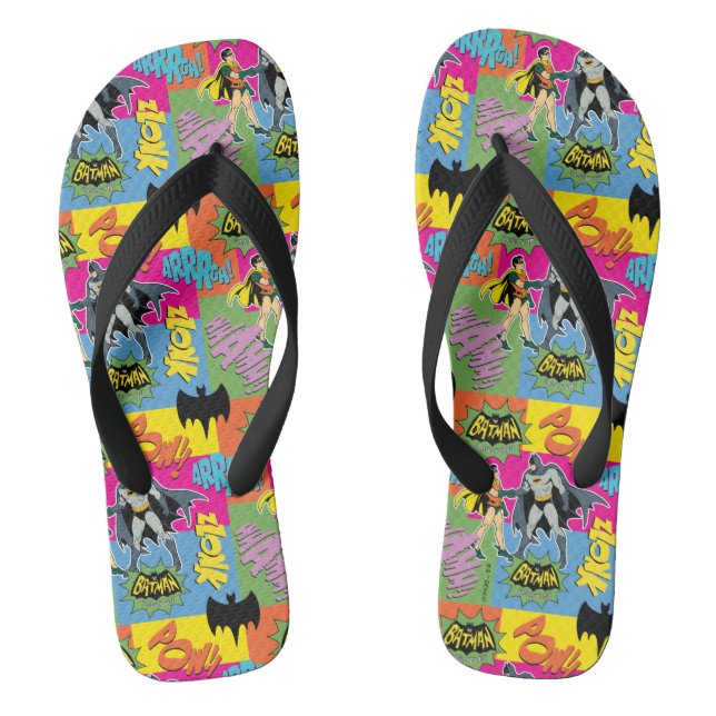 Batman and Robin | Action Handshake Pattern Thongs (Footbed)