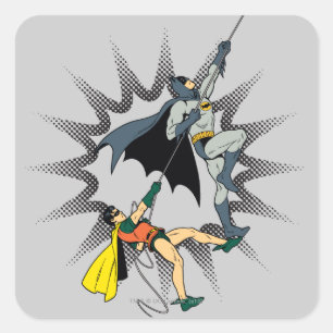 Batman And Robin Climb Square Sticker