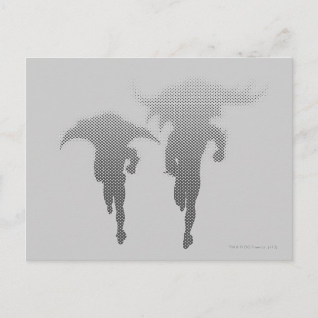 Batman And Robin Halftone Gradient Postcard (Front)