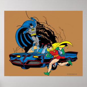 Batman And Robin In Batcave Poster