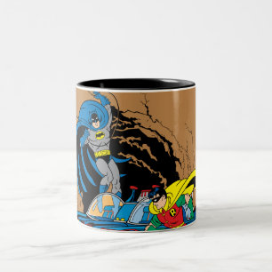 Batman And Robin In Batcave Two-Tone Coffee Mug