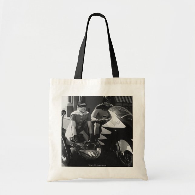 Batman and Robin in Batcycle Tote Bag (Front)