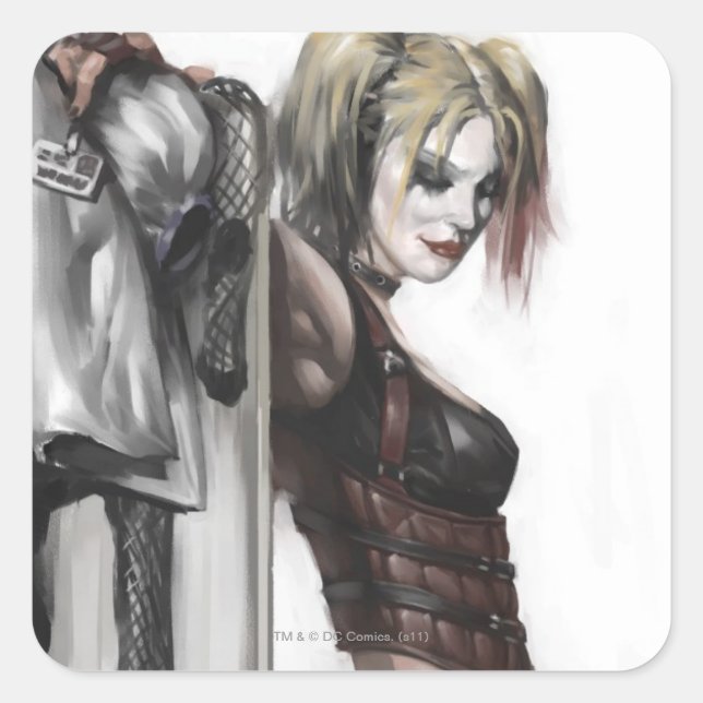 Batman Arkham City | Harley Quinn Illustration Square Sticker (Front)
