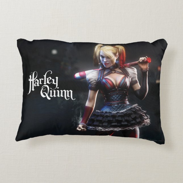 Batman Arkham Knight | Harley Quinn with Bat Decorative Cushion (Back)