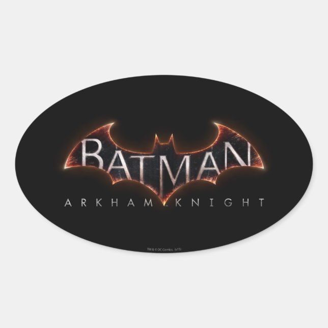 Batman Arkham Knight Logo Oval Sticker (Front)