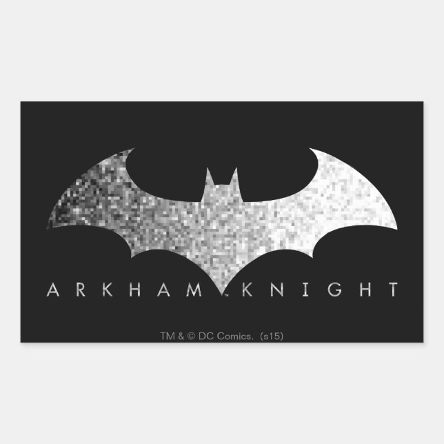 Batman Arkham Knight Pixel Logo Rectangular Sticker (Front)