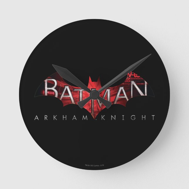 Batman Arkham Knight Red Logo Round Clock (Front)