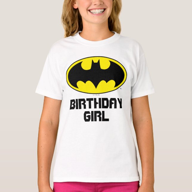 Batman | Birthday Girl - Name & Age T-Shirt (Front)