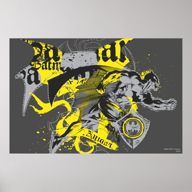 Batman Black and Yellow Collage Poster (Front)