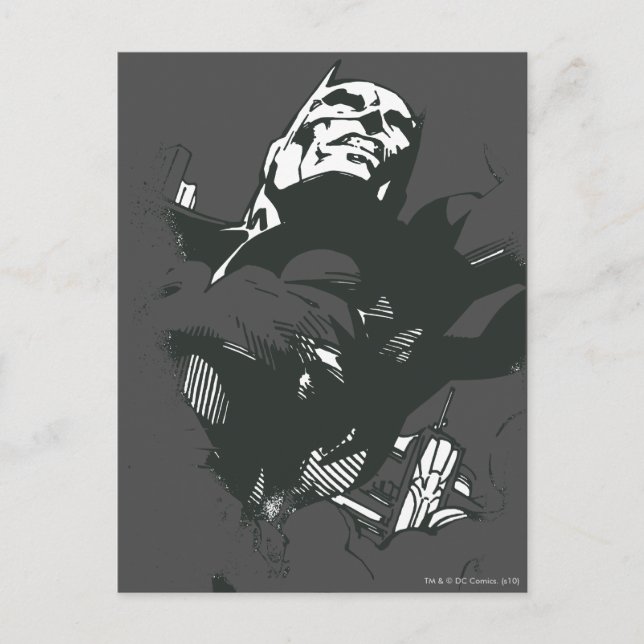 Batman Black & White Graffiti Stencil Postcard (Front)