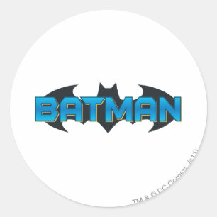 Batman   Blue Name Logo Classic Round Sticker