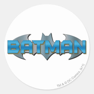 Batman   Blue Name Logo Classic Round Sticker