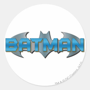 Batman   Blue Name Logo Classic Round Sticker