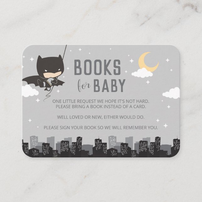 Batman Books for Baby | Baby Shower Insert Card (Front)
