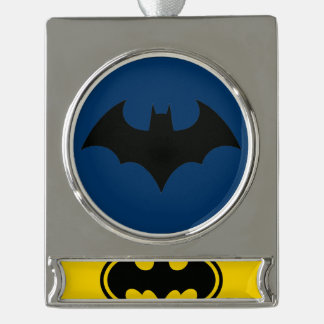 Batman Button Silver Plated Banner Ornament