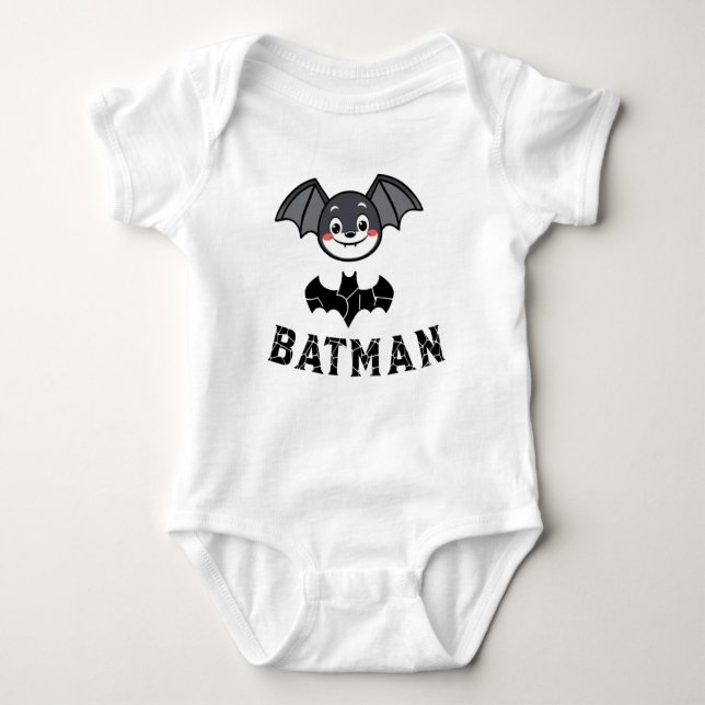 Batman Cartoon Character Graphic Design  Baby Bodysuit (Front)
