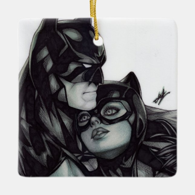 Batman & Catwoman ~ Bruce wayne & Selina Kyle Ceramic Ornament (Front)