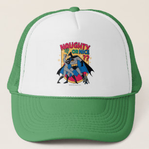 Batman   Catwoman Under Mistletoe Naughty Or Nice Trucker Hat