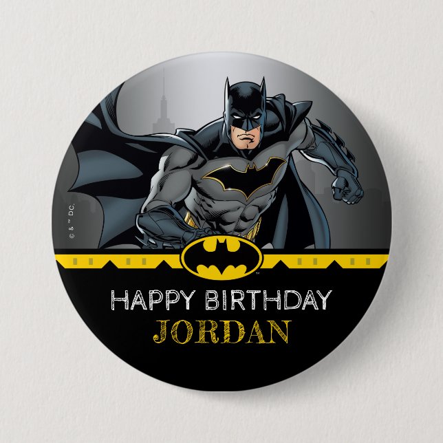 Batman | Chalkboard Happy Birthday 7.5 Cm Round Badge (Front)