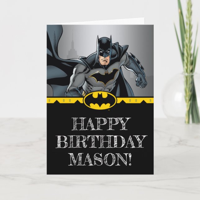Batman | Chalkboard Happy Birthday Card (Front)