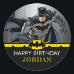 Batman | Chalkboard Happy Birthday Classic Round Sticker<br><div class="desc">Enhance your superhero celebration with these Batman chalkboard happy birthday classic round stickers! Featuring Batman in action alongside bold,  chalkboard-inspired text,  these versatile stickers are perfect for sealing envelopes,  decorating party favors,  or adding a themed touch to your event. Customizable and stylish,  they’re a must-have for any Batman fan.</div>