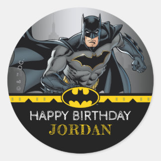 Batman | Chalkboard Happy Birthday Classic Round Sticker