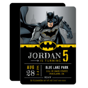 Batman | Chalkboard Happy Birthday Invitation