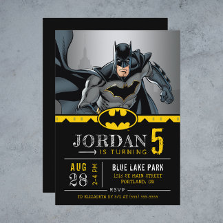 Batman | Chalkboard Happy Birthday Invitation