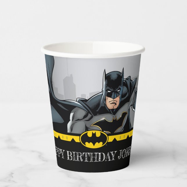 Batman | Chalkboard Happy Birthday Paper Cups (Left)