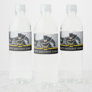 Batman Chalkboard Happy Birthday Water Bottle Label