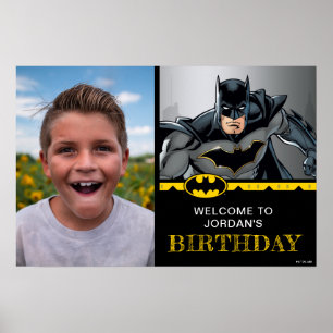 Batman   Chalkboard Happy Birthday Welcome Photo Poster