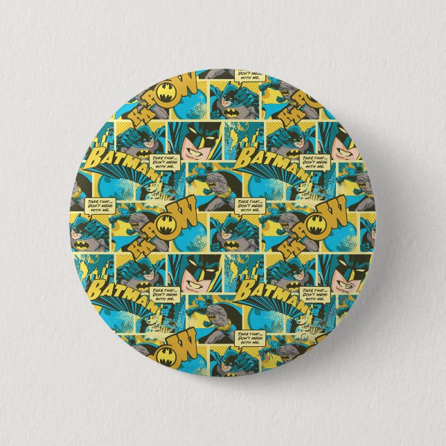 Batman Comic Capers Pattern 2 6 Cm Round Badge (Front)