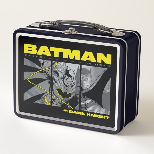 Batman Comic Tri-Panel Graphic Metal Lunch Box (Front)