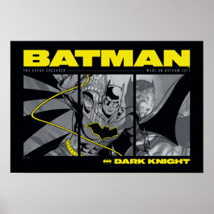 Batman Comic Tri-Panel Graphic Poster