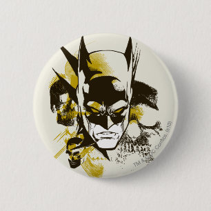 Batman Cowl and Skulls 6 Cm Round Badge