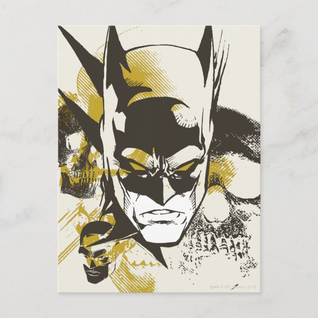Batman Cowl and Skulls Postcard (Front)