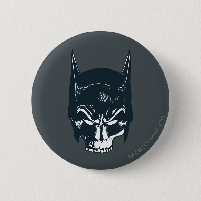 Batman Cowl/Skull Icon 6 Cm Round Badge (Front)