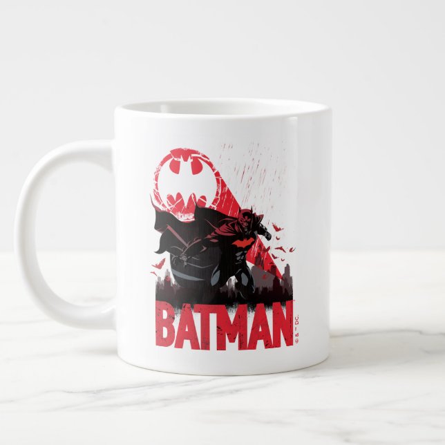 Batman Crimson Bat Signal Large Coffee Mug (Left)